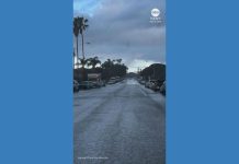 WATCH: California woman finds herself on edge of advancing rain shower