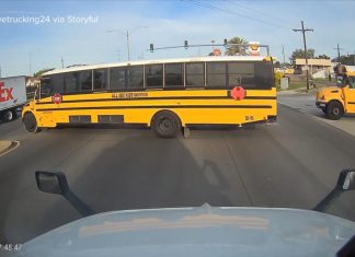 WATCH: New Orleans truck driver narrowly avoids school bus that pulled into oncoming traffic