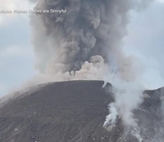 WATCH: Hikers flee erupting volcano