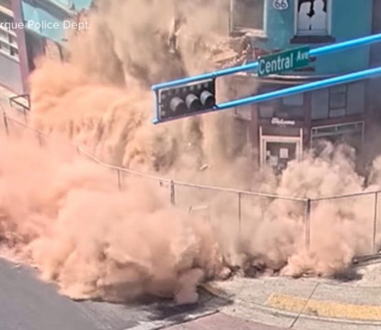 WATCH: New Mexico diner deemed unsafe by partially collapses