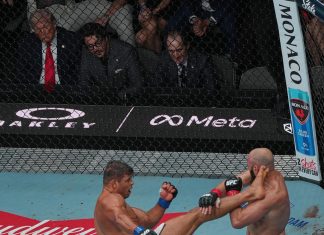 Trump takes the spotlight at UFC 327 in Miami, greeting Rogan and Rubio