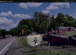WATCH: Toddler emerges from overturned car after police pursuit