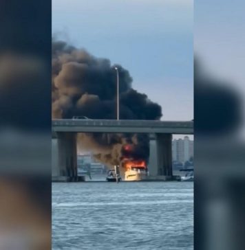 WATCH: 2 boaters safe after vessel erupts into flames off Miami Beach