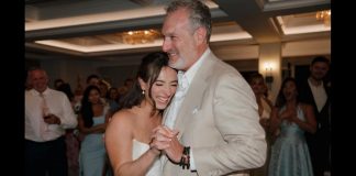 WATCH: David Muir shares surprise dad shared at daughter’s wedding reception