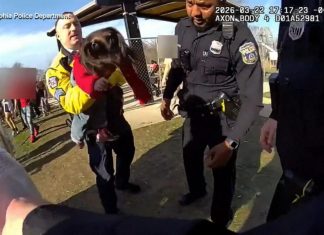 WATCH: Hero officer rushes to rescue choking toddler