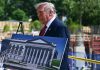 Trump says White House ballroom will be a ‘shield’ as he shows off construction site