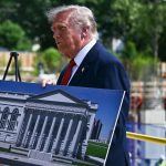 Trump says White House ballroom will be a ‘shield’ as he shows off construction site