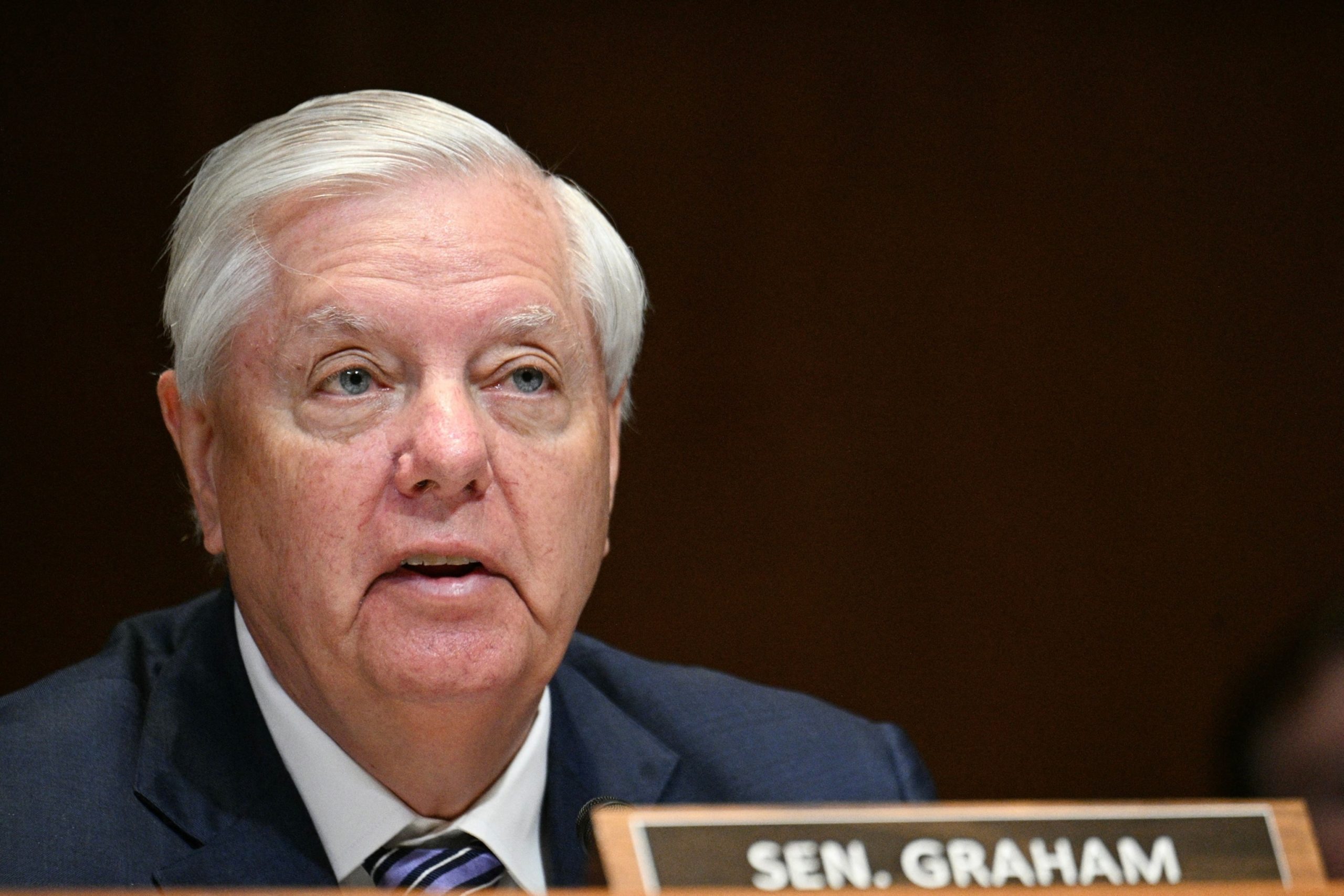 PHOTO: Senator Lindsey Graham questions Secretary of Defense Pete Hegseth and Chairman of the Joint Chiefs of Staff General Dan Caine during a Senate Committee hearing on Capitol Hill in Washington, D.C., on May 12, 2026.