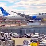 New video shows United Airlines flight strike pole, truck during Newark landing