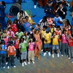 A cavalcade of international stars headlined the World Cup’s first-ever halftime final show