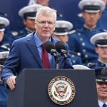 U.S. acknowledges for the first time that it has deployed weapons in space Secretary of the Air Force Troy Meink speaks during the United States Air Force Academy Graduation Ceremony at Falcon Stadium, Thursday, May 28, 2026, at the United States Air Force Academy in Colorado Springs, Colo.