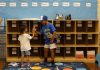 The first day of school: Bells, bikes, buses and big feelings Gerald Gomez-Reina high-fives new kindergartener Ian Patterson after they track down his cubby just before the first day of school at Micheltorena Street Elementary in Los Angeles.