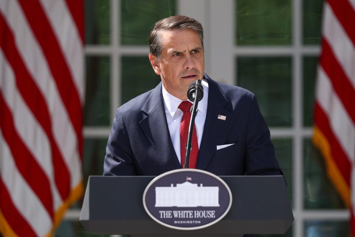 U.S. Attorney General Todd Blanche delivers remarks during a press briefing in the Rose Garden of the White House on Sept. 15, 2026 in Washington, D.C.