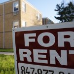 It’s getting harder to afford rent in the U.S., even for middle-income families A "For Rent" sign displays outside an apartment building in Skokie, Ill., in 2024. Researchers from the Urban Institute found that a growing number of renters in the U.S. are struggling to pay for housing each month.