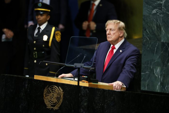 President Trump speaks during the 81st session of the United Nations General Assembly at U.N. headquarters in New York City on Sept. 22.
