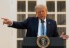 Trump says he is banning CNN, MS NOW and Politico from the White House President Trump speaks Thursday during a dinner in the Rose Garden at the White House.
