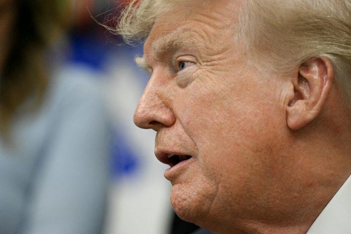 US President Donald Trump speaks about healthcare in the Oval Office of the White House in Washington, DC, on September 18, 2026.