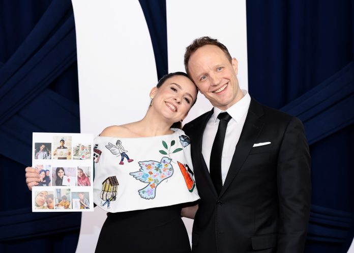 Honoree Rachel Accurso (aka Ms. Rachel) and her husband, Aron Accurso, attend the Glamour Women of the Year Awards at The Plaza Hotel on Nov. 4, 2025, in New York.